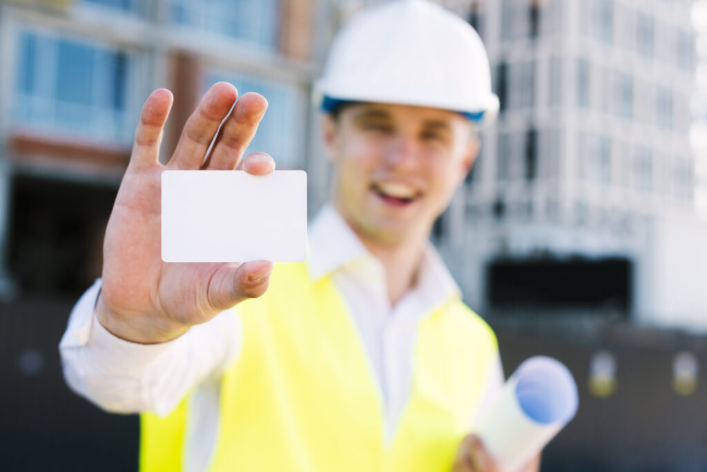 medium shot smiley man with business card medium shot smiley man with business card